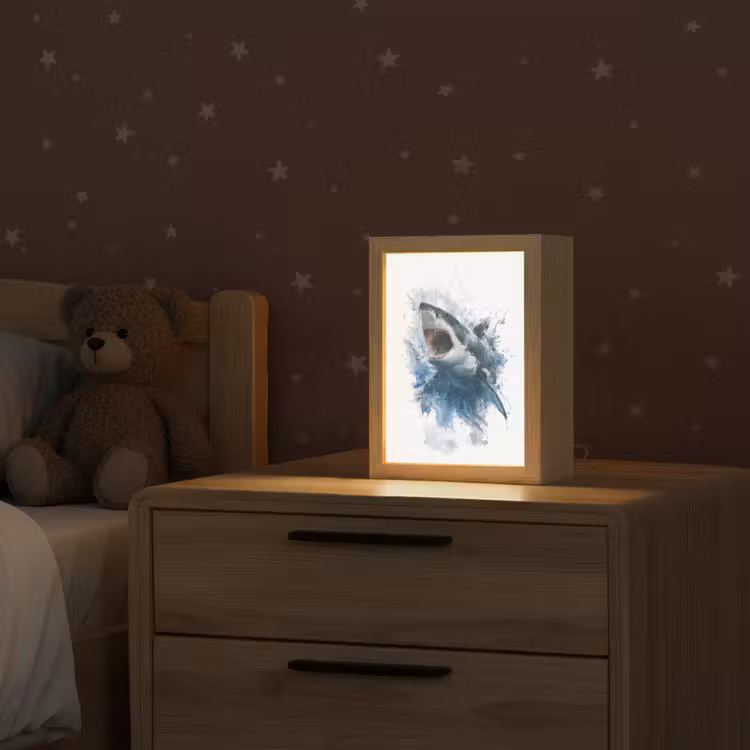 Haai - Blauw - Water Light Box met kabel klein -sfeer1_kind