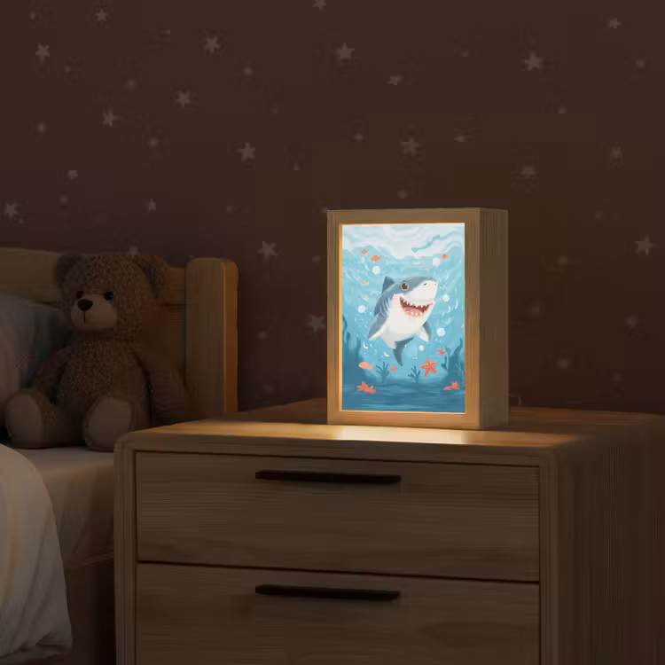 Haai - Vissen - Blauw - Onderwater Light Box met kabel klein -sfeer1_kind