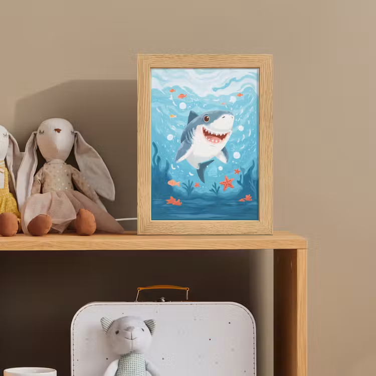 Haai - Vissen - Blauw - Onderwater Light Box met kabel klein -sfeer2_kind