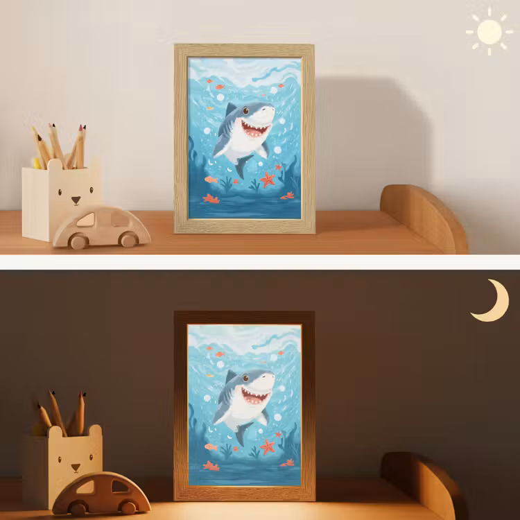 Haai - Vissen - Blauw - Onderwater Light Box met kabel klein -sfeer3_kind