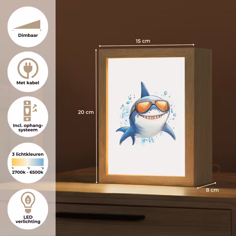 Haai - Zonnebril - Blauw - Water Light Box met kabel klein -USP_NL