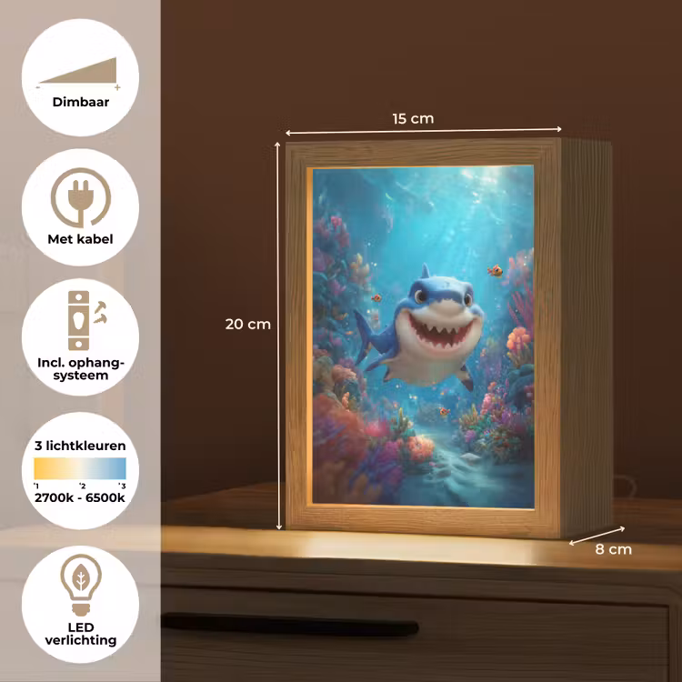 Haai - Onderwaterwereld - Oceaan Light Box met kabel klein -USP_NL