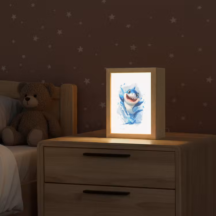 Haai - Water - Blauw Light Box met kabel klein -sfeer1_kind