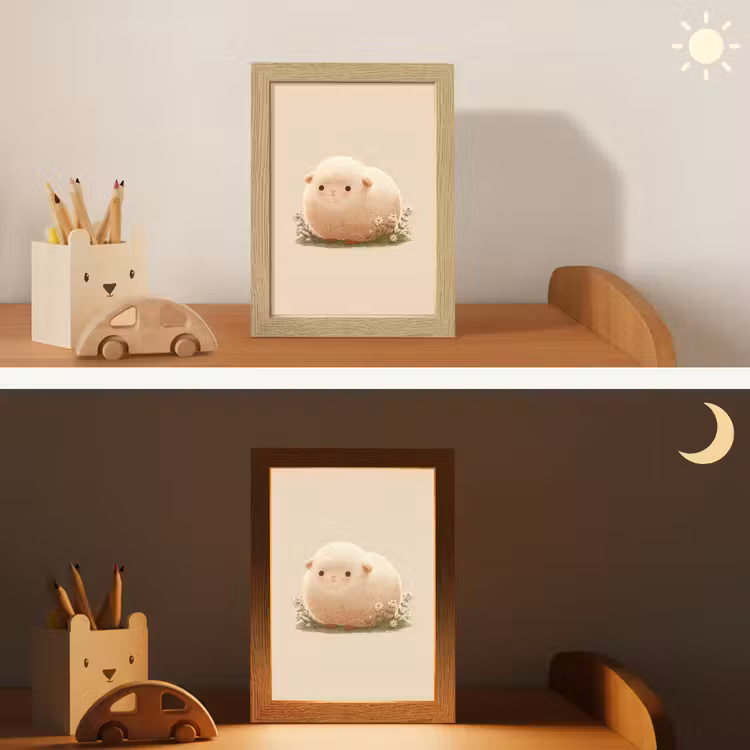 Schaap - Beige - Bloemen Light Box met kabel klein -sfeer3_kind