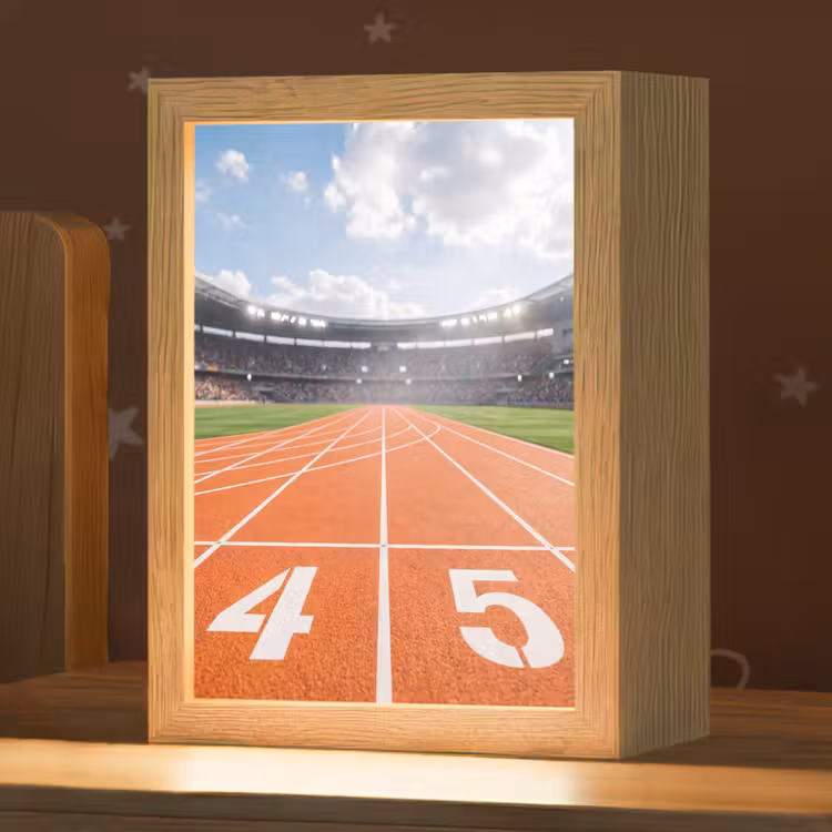 Sintelbaan - Stadion - Sport -Oranje Light Box met kabel (Kinderlampje) klein -zzz_3d_website