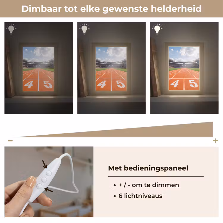 Sintelbaan - Stadion - Sport -Oranje Light Box met kabel (Kinderlampje) klein -USP_dimbaarNL