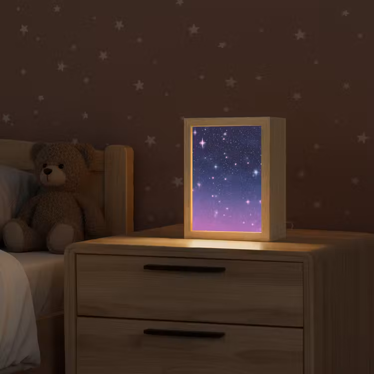 Hemel - Sterren - Blauw Light Box met kabel klein -sfeer1_kind