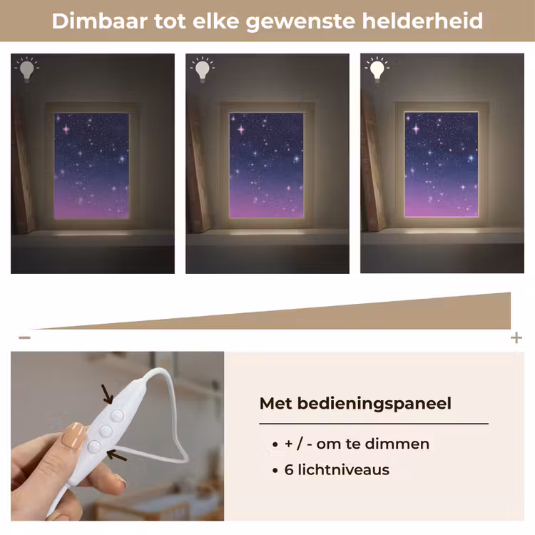 Hemel - Sterren - Blauw Light Box met kabel klein -USP_dimbaarNL
