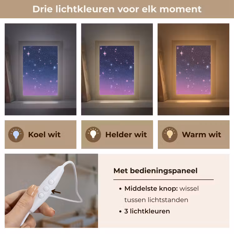 Hemel - Sterren - Blauw Light Box met kabel klein -USP_lichtkleurNL