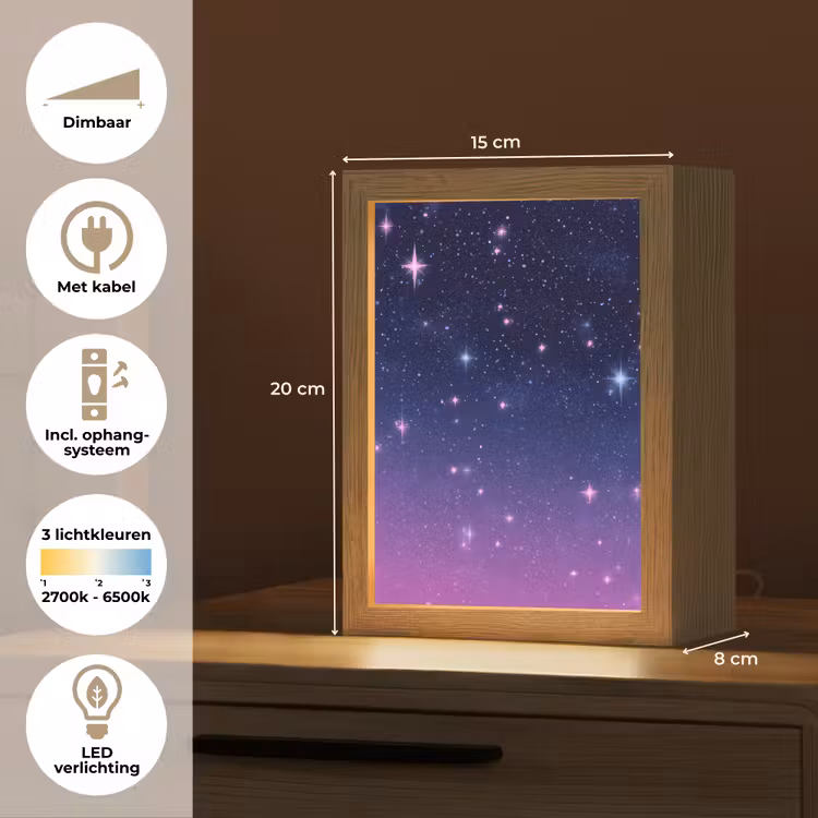 Hemel - Sterren - Blauw Light Box met kabel klein -USP_NL