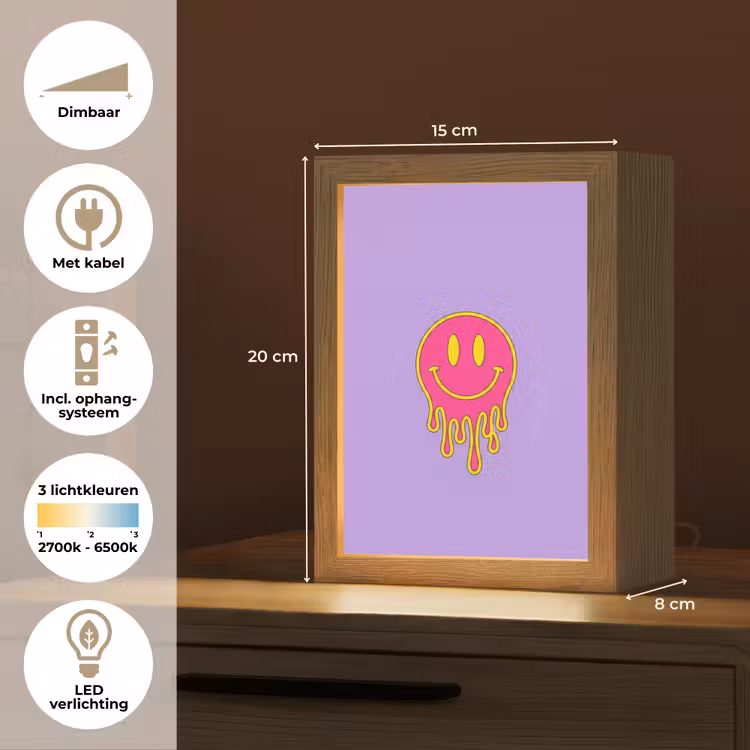 Smiley - Drip - Neon Light Box met kabel (Kinderlampje) klein -USP_NL