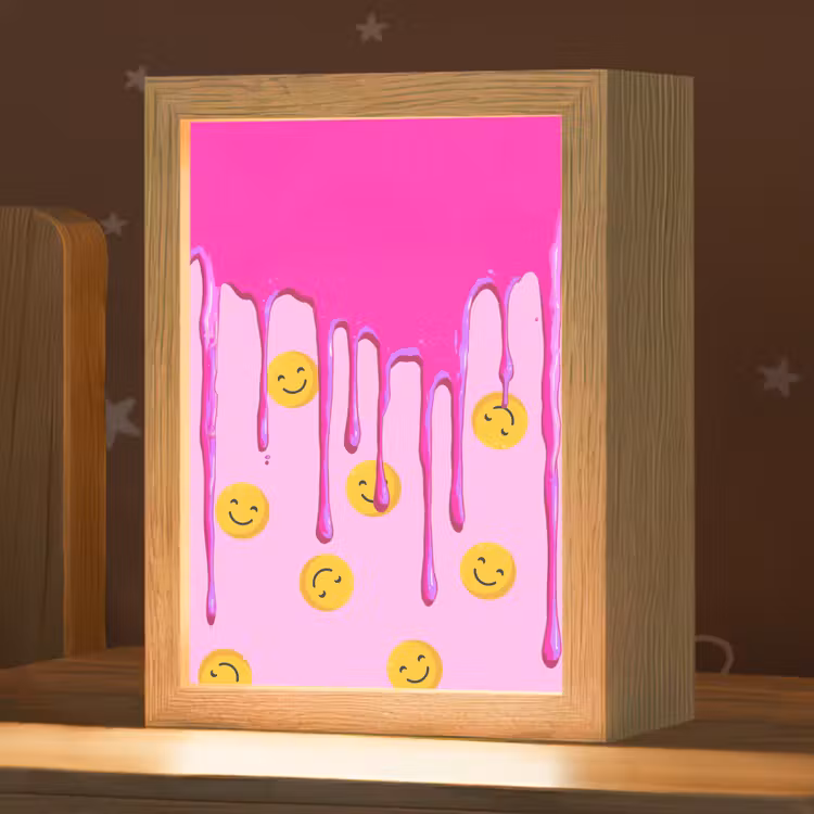 Smiley - Roze - Glazuur Light Box met kabel klein -zzz_3d_website