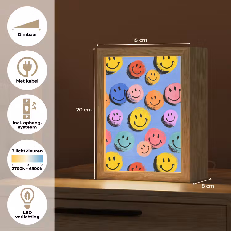 Smileys - Kleurrijk Light Box met kabel klein -USP_NL