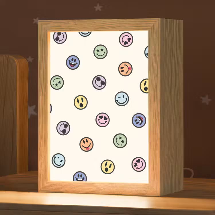 Smileys - Kleurrijk - Grappig Light Box met kabel klein -zzz_3d_website