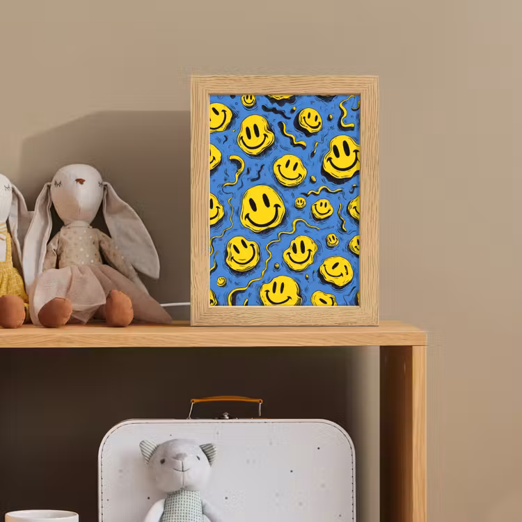 Smileys - Geel - Blauw Light Box met kabel klein -sfeer2_kind