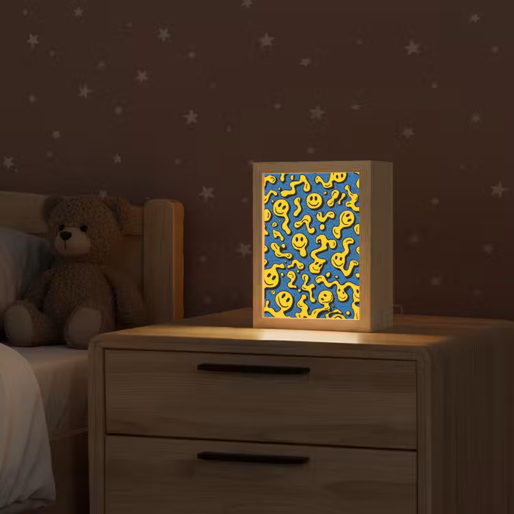 Smileys - Geel - Blauw Light Box met kabel klein -sfeer1_kind