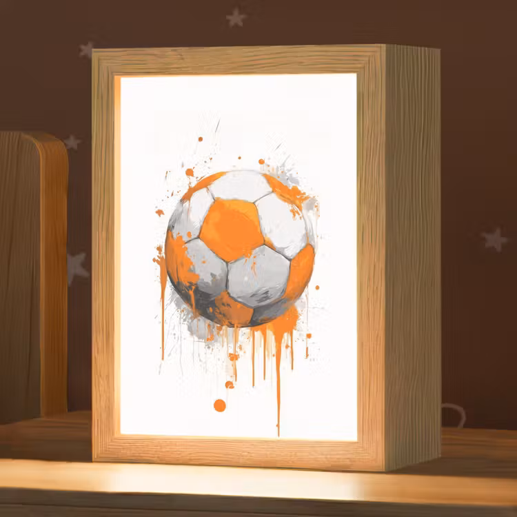 Voetbal - Abstract - Oranje - Verfspatten Light Box met kabel klein -zzz_3d_website