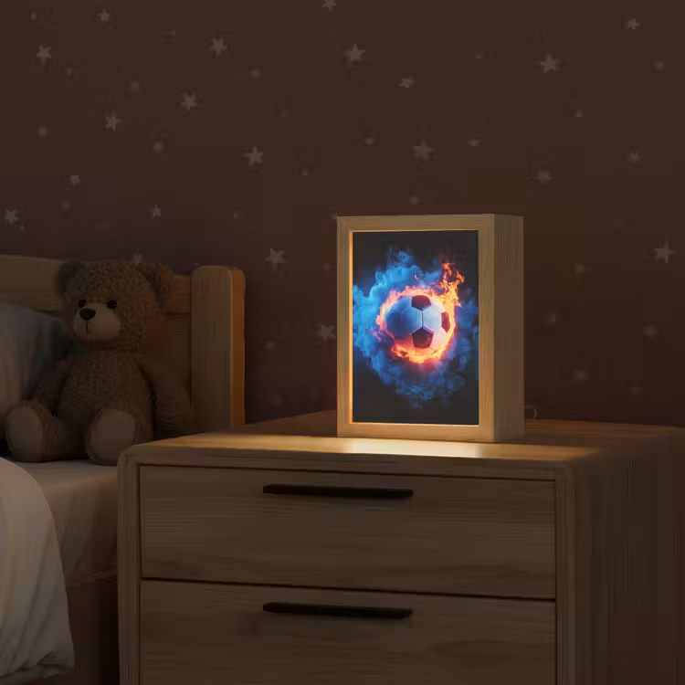 Voetbal - Vuur - IJs - Blauw Light Box met kabel klein -sfeer1_kind