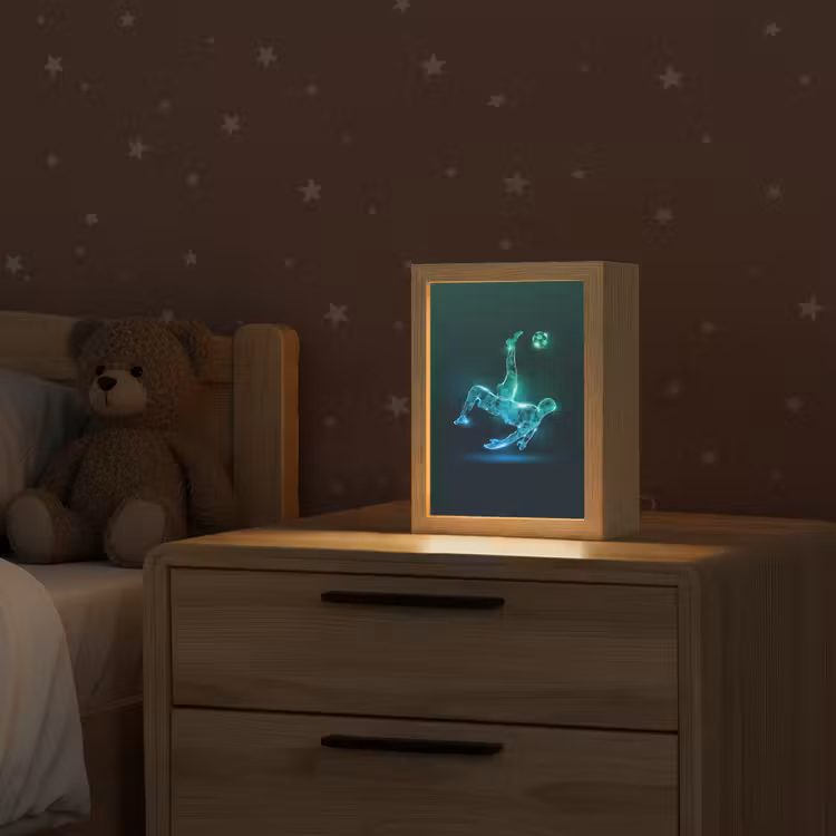 Voetbal - Voetballer - Jongen - Zwart Light Box met kabel klein -sfeer1_kind