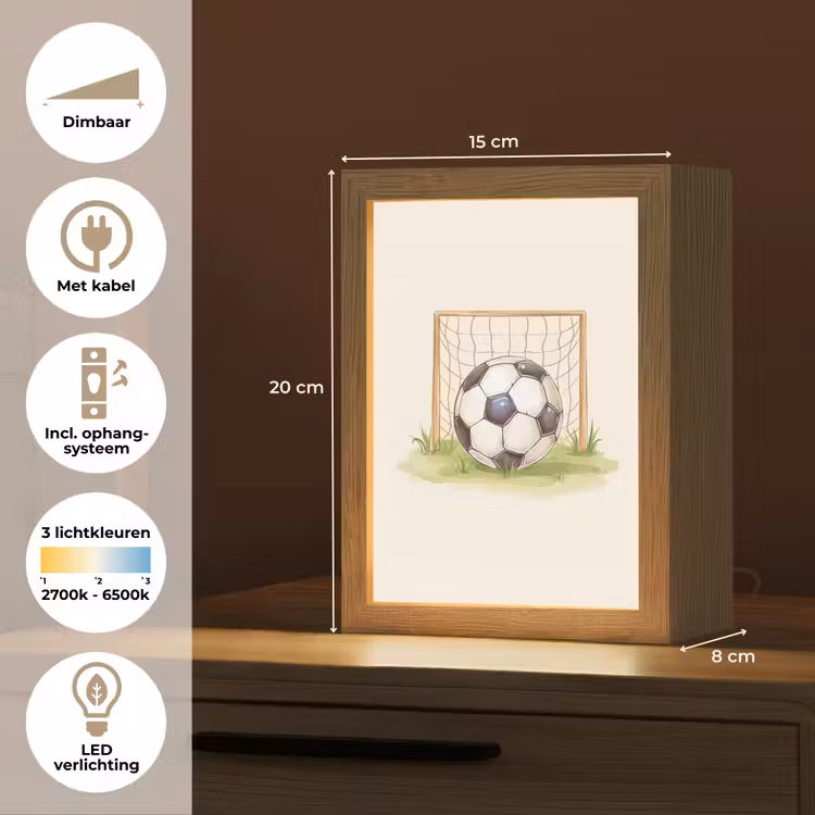 Voetbal - Goal - Gras - Beige Light Box met kabel klein -USP_NL