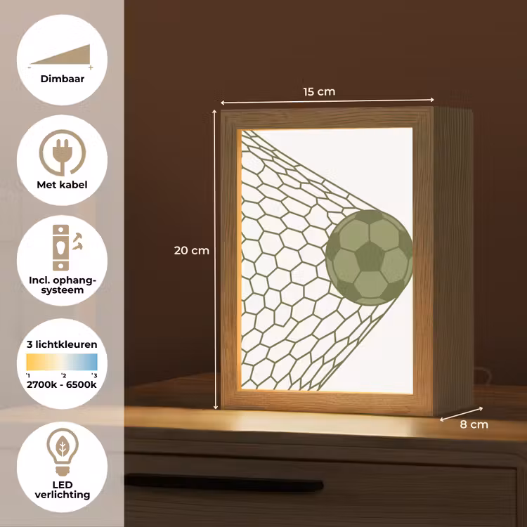 Voetbal - Goal - Sport - Groen Light Box met kabel (Kinderlampje) klein -USP_NL