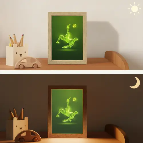 Voetbal - Groen - Omhaal Light Box met kabel klein -sfeer3_kind