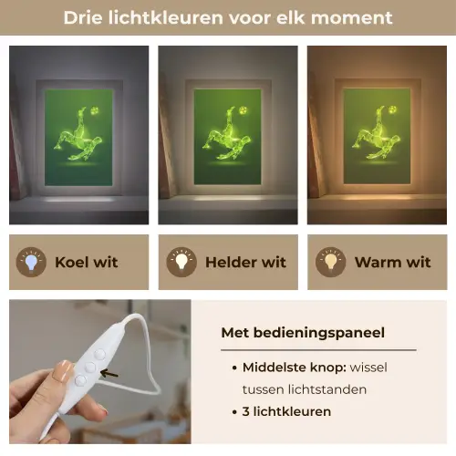 Voetbal - Groen - Omhaal Light Box met kabel klein -USP_lichtkleurNL