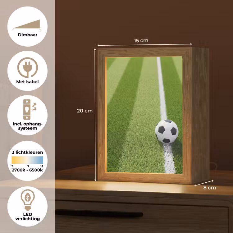 Voetbal - Grasveld - Sport - Groen Light Box met kabel (Kinderlampje) klein -USP_NL