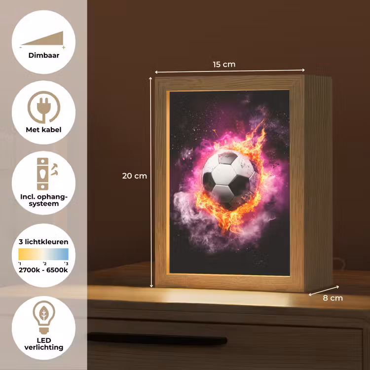 Voetbal - Roze - Vuur Light Box met kabel klein -USP_NL