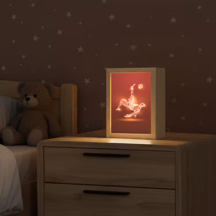 Voetballer - Omhaal - Rood - Neon Light Box met kabel klein -sfeer1_kind