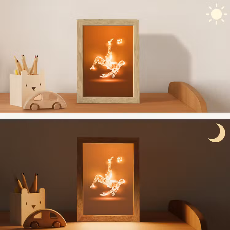 Voetballer - Oranje - Voetbal - Omhaal Light Box met kabel klein -sfeer3_kind