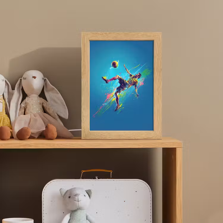 Voetballer - Verfspatten - Kleurrijk - Bal Light Box met kabel klein -sfeer2_kind