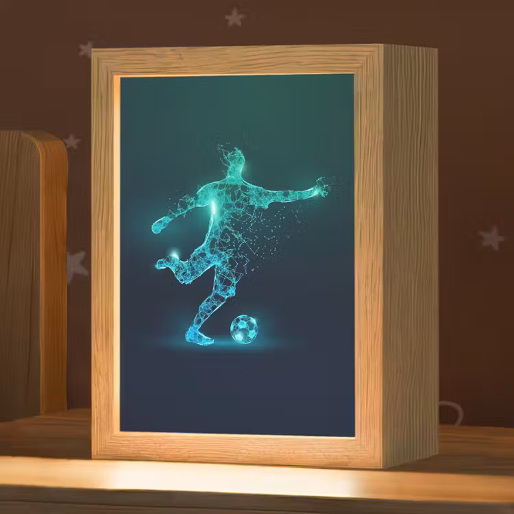 Voetballer - Trap - Blauw - Digitaal Light Box met kabel klein -zzz_3d_website