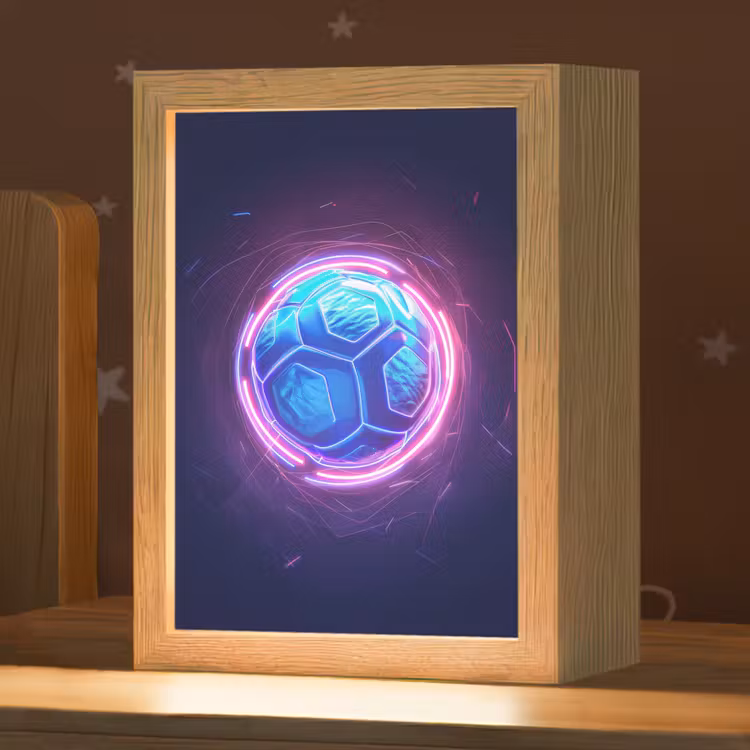 Voetbal - Sport - Blauw - Paars Light Box met kabel klein -zzz_3d_website