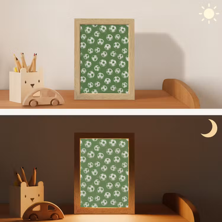 Voetbal - Sport - Groen Light Box met kabel (Kinderlampje) klein 904 -sfeer3_kind