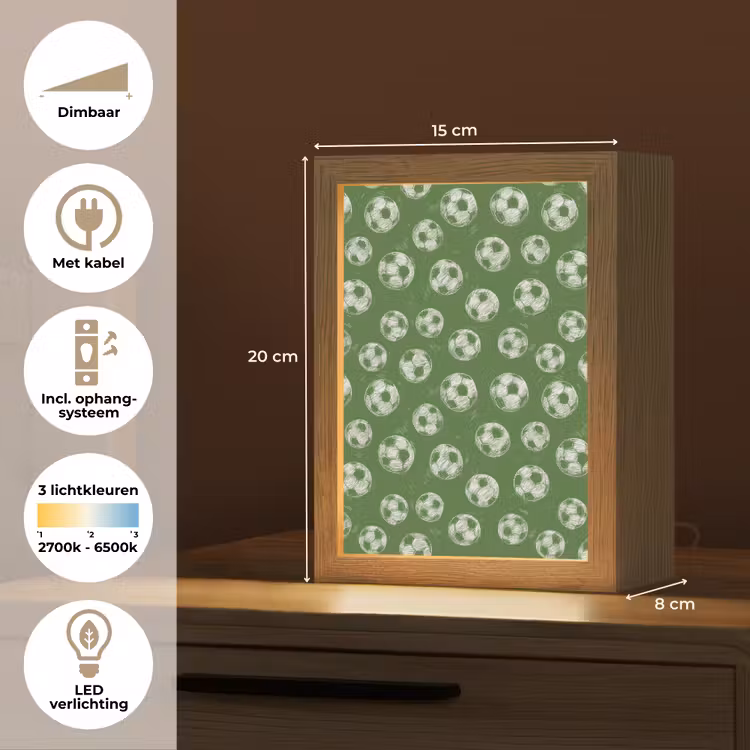 Voetbal - Sport - Groen Light Box met kabel (Kinderlampje) klein 904 -USP_NL