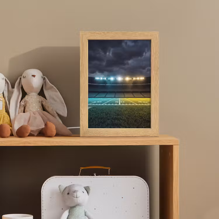 Voetbal - Stadion - Nacht - Modern Light Box met kabel (Kinderlampje) klein -sfeer2_kind