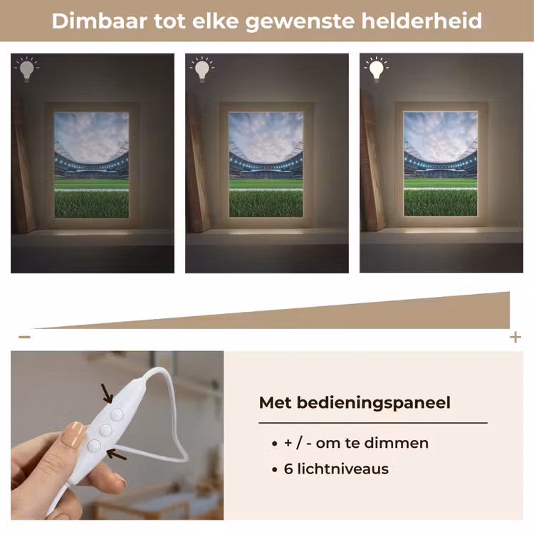 Voetbal - Stadion - Sport - Groen Light Box met kabel (Kinderlampje) klein -USP_dimbaarNL
