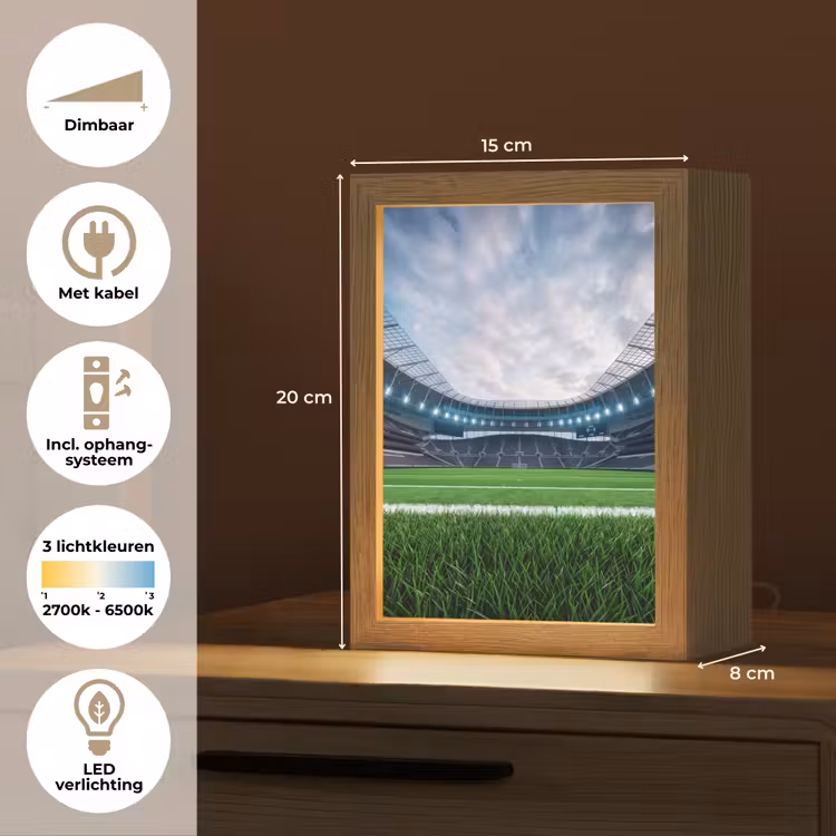 Voetbal - Stadion - Sport - Groen Light Box met kabel (Kinderlampje) klein -USP_NL