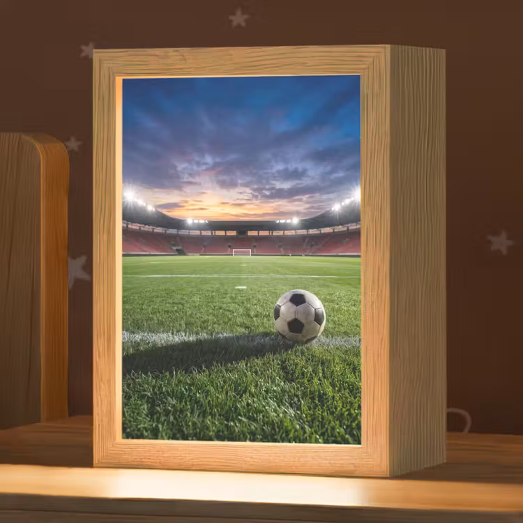 Voetbal - Stadion - Sport - Groen Light Box met kabel (Kinderlampje) klein -zzz_3d_website