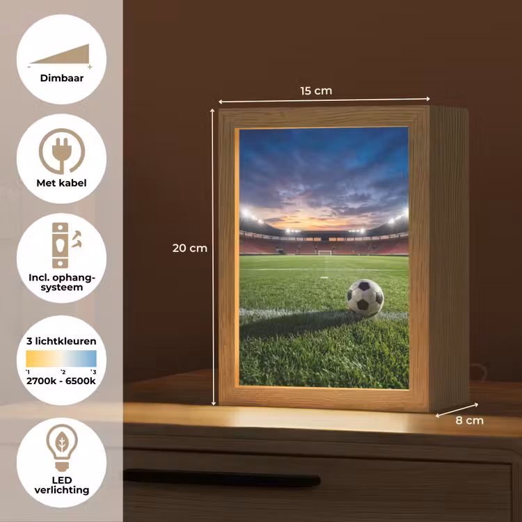 Voetbal - Stadion - Sport - Groen Light Box met kabel (Kinderlampje) klein -USP_NL