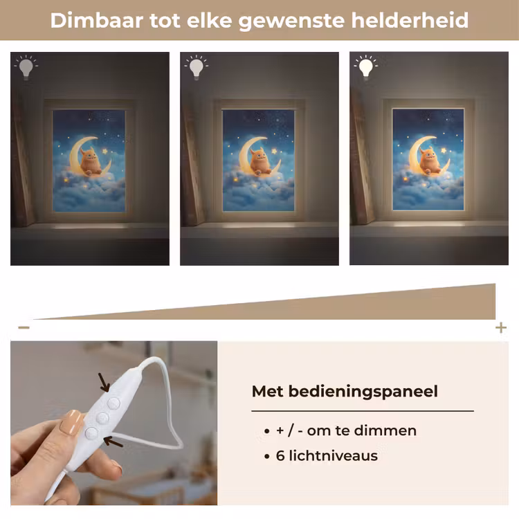 Knuffel - Monster - Maan - Wolken Light Box met kabel klein -USP_dimbaarNL