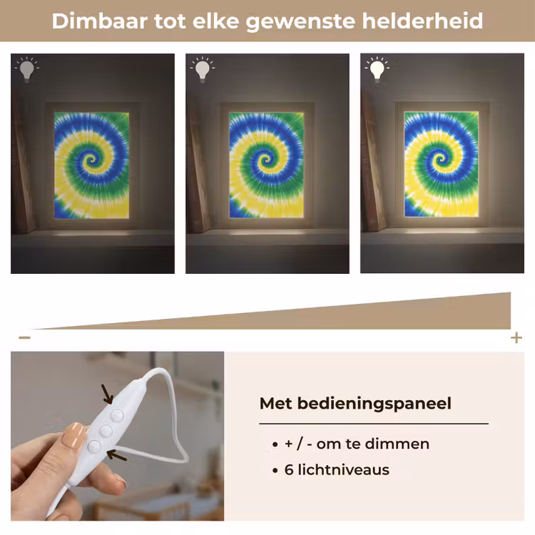 Spiraal - Groen - Draaiend Light Box met kabel klein -USP_dimbaarNL