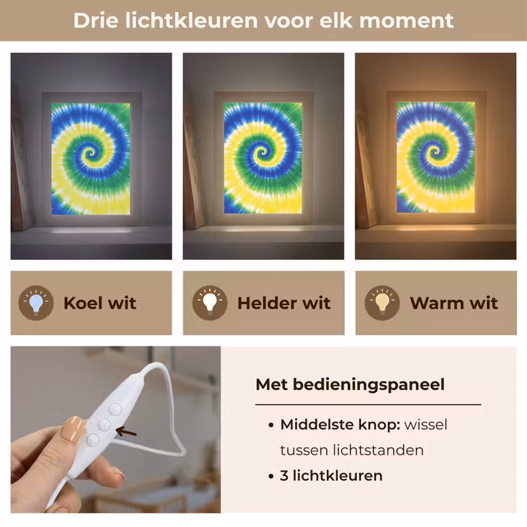 Spiraal - Groen - Draaiend Light Box met kabel klein -USP_lichtkleurNL