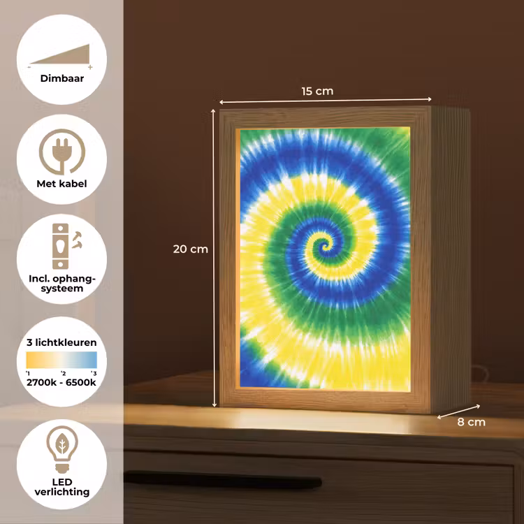 Spiraal - Groen - Draaiend Light Box met kabel klein -USP_NL