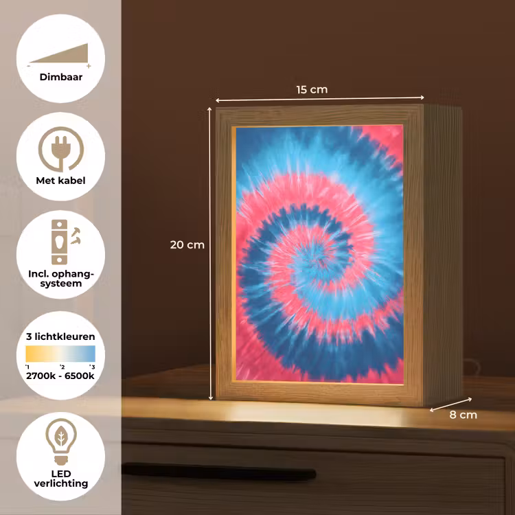 Spiraal - Roze - Draaiend Light Box met kabel klein -USP_NL