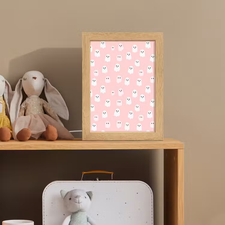 Spookjes - Patroon - Roze Light Box met kabel (Kinderlampje) klein 904 -sfeer2_kind