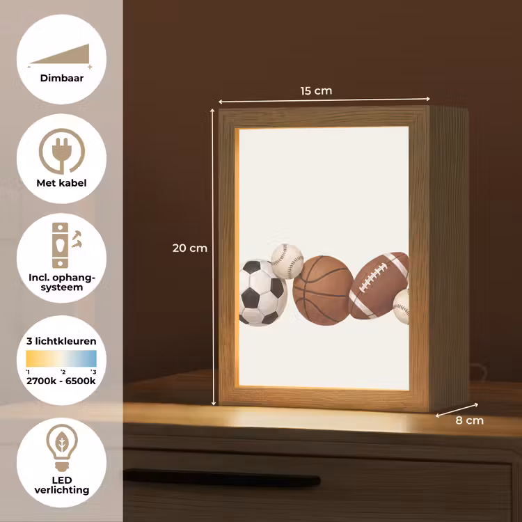 Sport - Ballen - Illustratie Light Box met kabel (Kinderlampje) klein -USP_NL