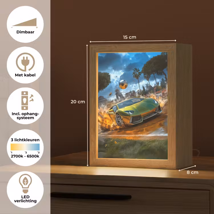Sportwagen - Groen - Voetbal Light Box met kabel klein -USP_NL