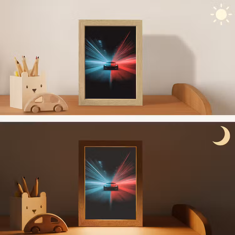 Sportwagen - Rood - Blauw - Snelheid Light Box met kabel klein -sfeer3_kind